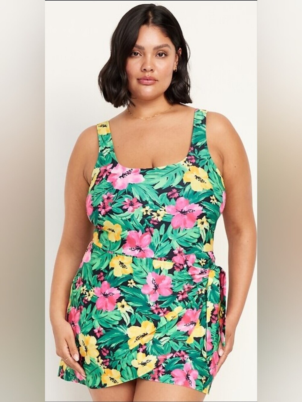 Old Navy Floral One Piece Swim Dress Swimsuit Size XXL